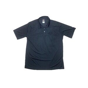 Harley Davidson 2XL Polo Shirt Mens Black Solid Black Logo Motorcycle